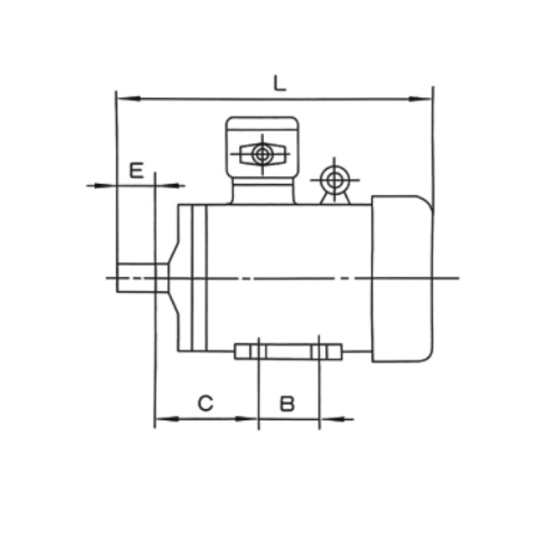 機(jī)座帶底腳、端蓋上無凸緣的電動機(jī)(B3)